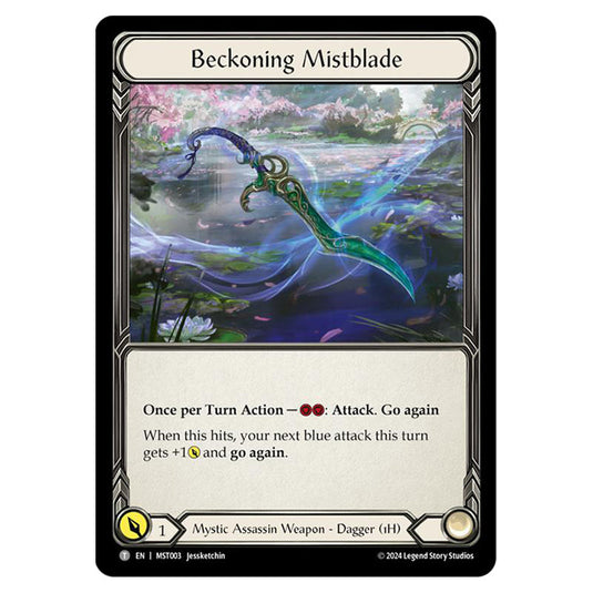 Beckoning Mistblade card from the Flesh & Blood set Part the Mistveil MST003