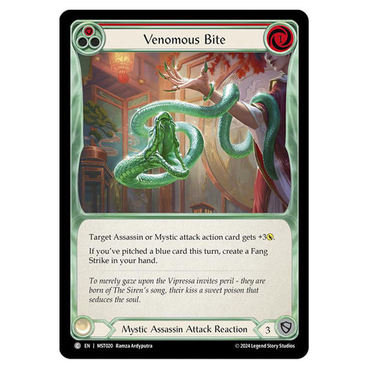 Venomous Bite card from the Flesh & Blood set Part the Mistveil MST020