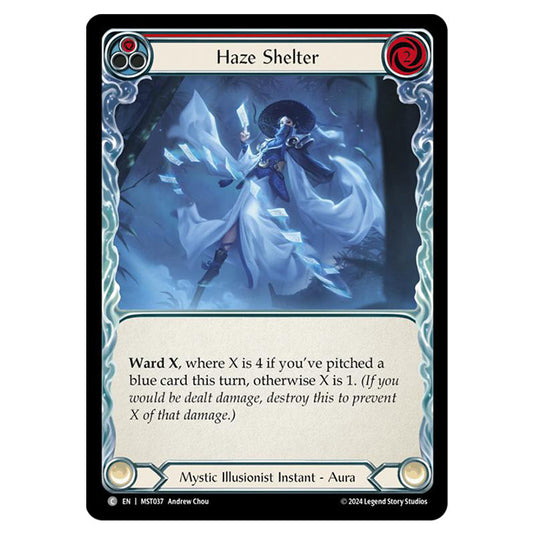 Haze Shelter card from the Flesh & Blood set Part the Mistveil MST037