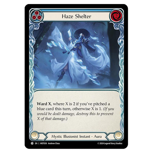 Haze Shelter card from the Flesh & Blood set Part the Mistveil MST039