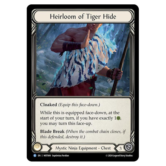 Heirloom of Tiger Hide card from the Flesh & Blood set Part the Mistveil MST049