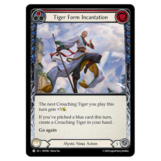 Tiger Form Incantation card from the Flesh & Blood set Part the Mistveil MST063