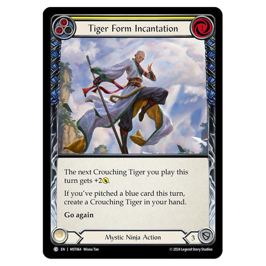 Tiger Form Incantation card from the Flesh & Blood set Part the Mistveil MST064-RF