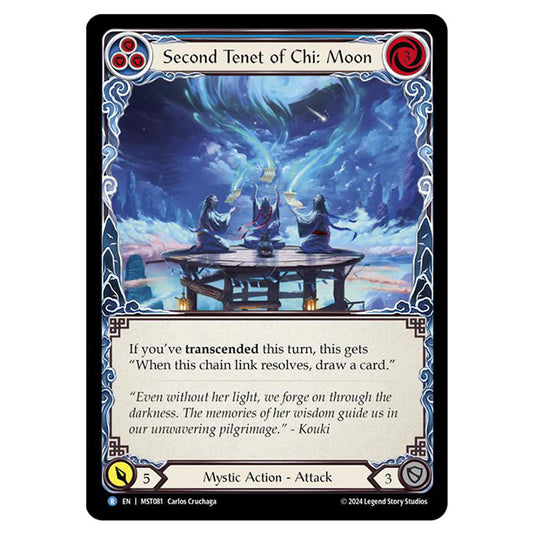 Second Tenet of Chi: Moon card from the Flesh & Blood set Part the Mistveil MST081