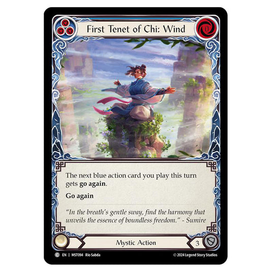 First Tenet of Chi: Wind card from the Flesh & Blood set Part the Mistveil MST094