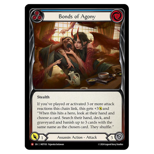 Bonds of Agony card from the Flesh & Blood set Part the Mistveil MST103-RF