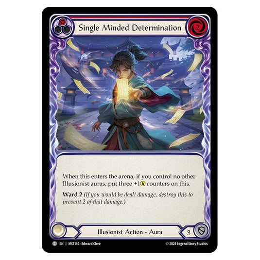 Single Minded Determination card from the Flesh & Blood set Part the Mistveil MST146