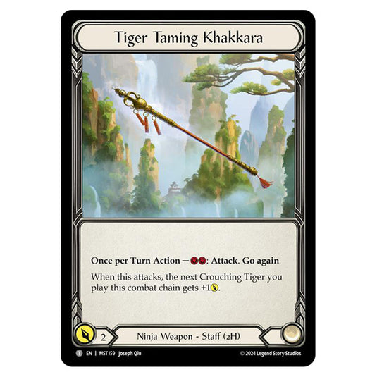 Tiger Taming Khakkara card from the Flesh & Blood set Part the Mistveil MST159