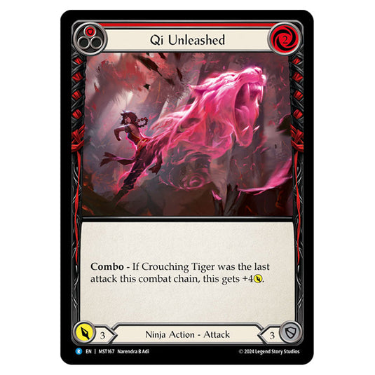 Qi Unleashed card from the Flesh & Blood set Part the Mistveil MST167