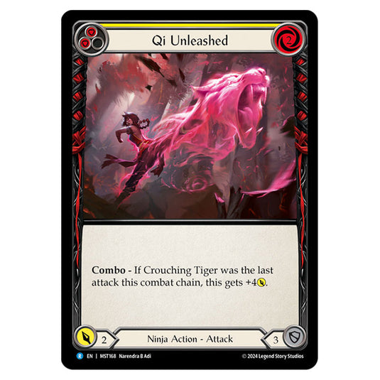 Qi Unleashed card from the Flesh & Blood set Part the Mistveil MST168