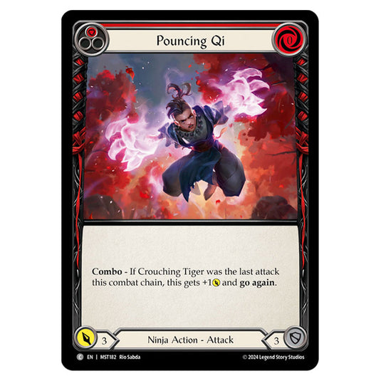 Pouncing Qi card from the Flesh & Blood set Part the Mistveil MST182