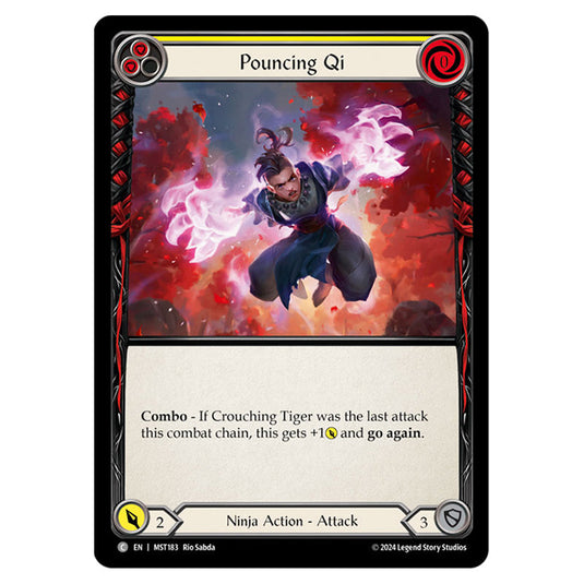 Pouncing Qi card from the Flesh & Blood set Part the Mistveil MST183