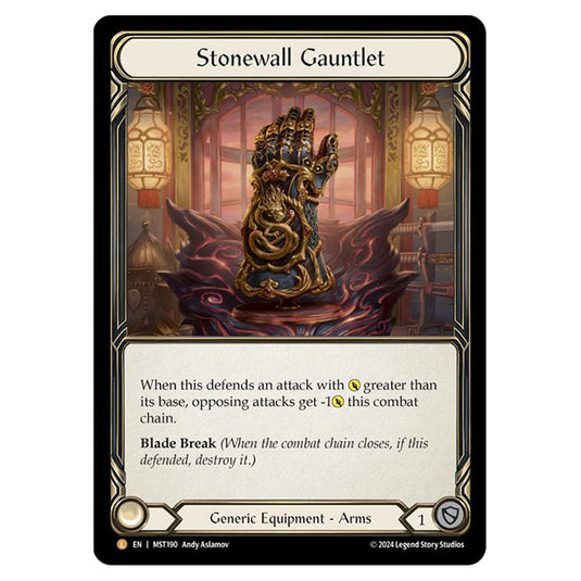 Stonewall Gauntlet card from the Flesh & Blood set Part the Mistveil MST190-CF