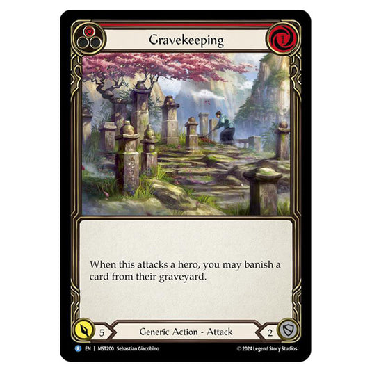 Gravekeeping card from the Flesh & Blood set Part the Mistveil MST200