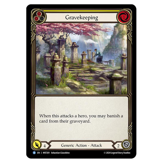 Gravekeeping card from the Flesh & Blood set Part the Mistveil MST201