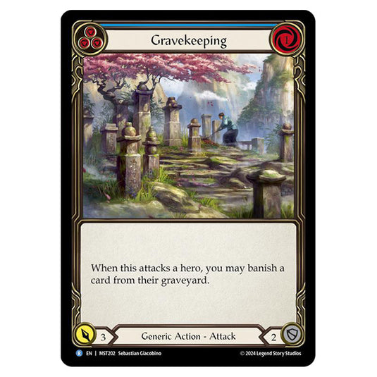 Gravekeeping card from the Flesh & Blood set Part the Mistveil MST202