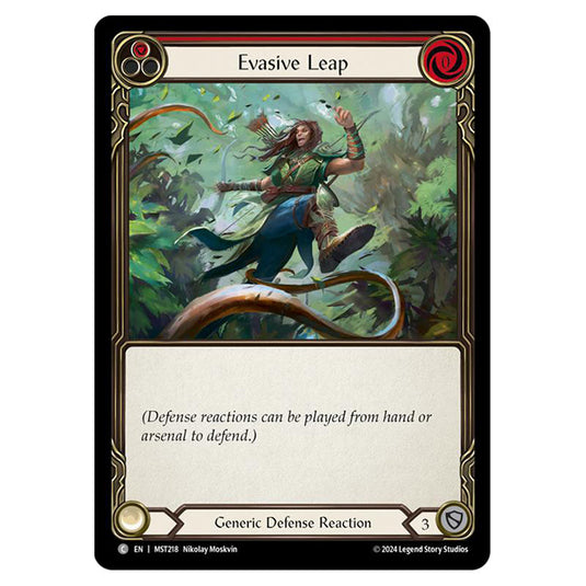 Evasive Leap card from the Flesh & Blood set Part the Mistveil MST218-RF