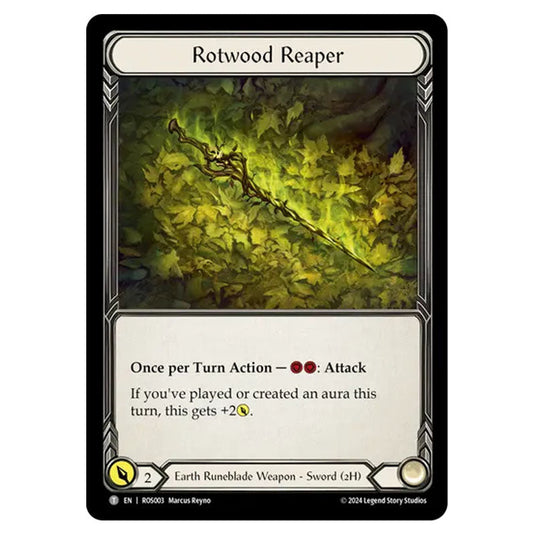 Rotwood Reaper // Staff of Verdant Shoots ROS003/ROS015 card from the Flesh & Blood set Rosetta