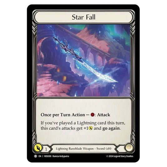 Star Fall // Volzar, the Lightning Rod ROS009/ROS021 card from the Flesh & Blood set Rosetta