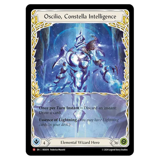 Oscilio, Constella Intelligence ROS019 card from the Flesh & Blood set Rosetta