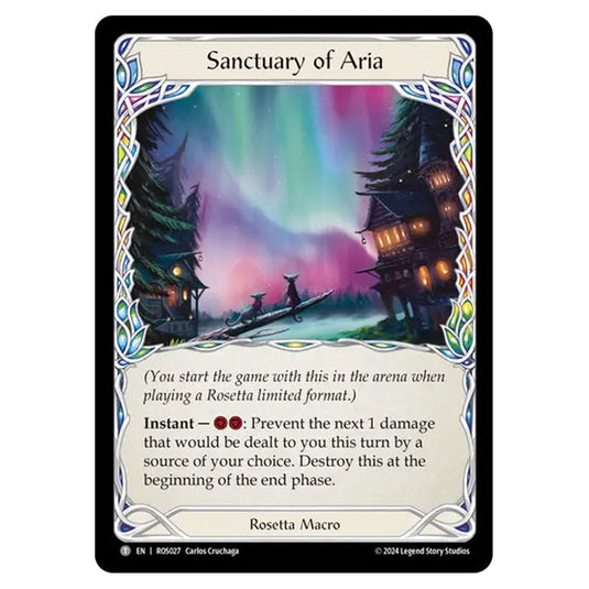 Sanctuary of Aria ROS027 card from the Flesh & Blood set Rosetta