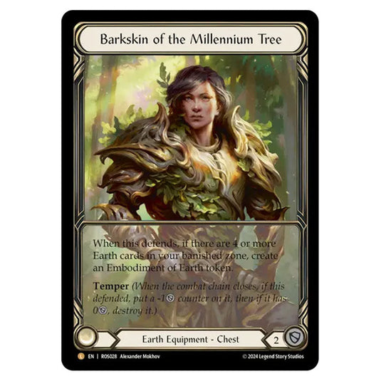 Barkskin of the Millennium Tree (Extended Art) ROS028-CF card from the Flesh & Blood set Rosetta