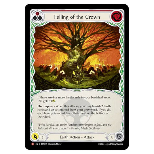 Felling of the Crown ROS031 card from the Flesh & Blood set Rosetta