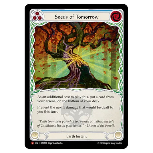 Seeds of Tomorrow ROS035 card from the Flesh & Blood set Rosetta