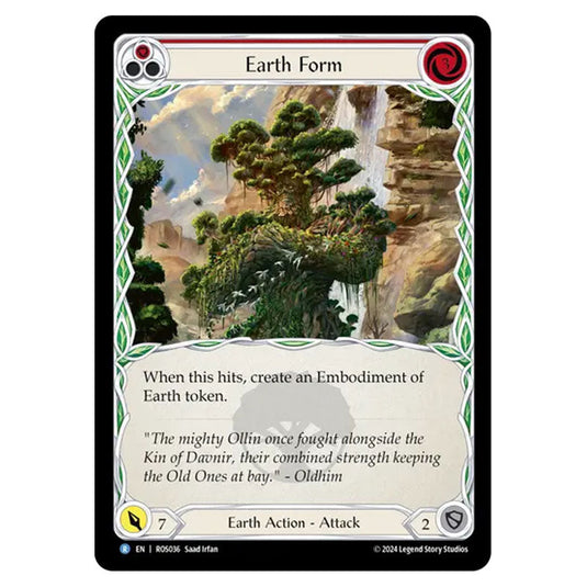 Earth Form (Red) ROS036 card from the Flesh & Blood set Rosetta