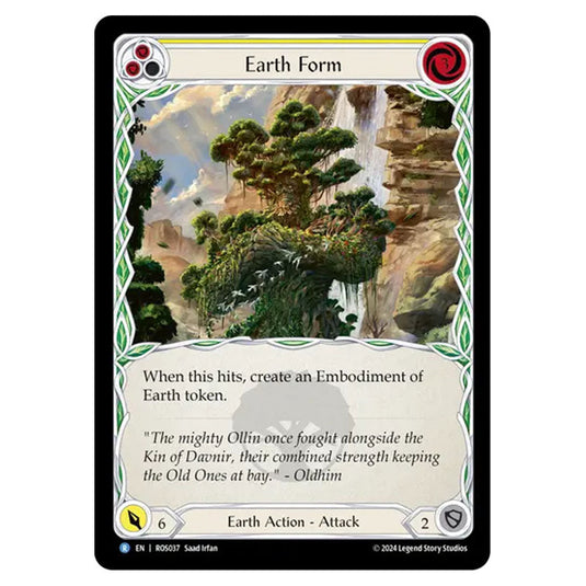 Earth Form (Yellow) ROS037 card from the Flesh & Blood set Rosetta