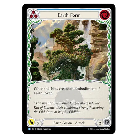 Earth Form (Blue) ROS038 card from the Flesh & Blood set Rosetta