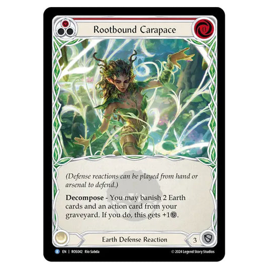 Rootbound Carapace (Red) ROS042 card from the Flesh & Blood set Rosetta