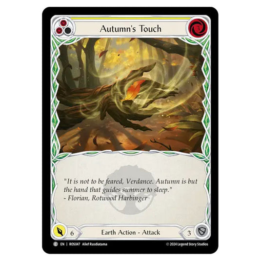 Autumn's Touch (Yellow) ROS047 card from the Flesh & Blood set Rosetta