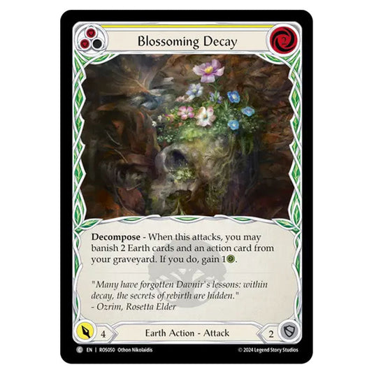 Blossoming Decay (Yellow) ROS050 card from the Flesh & Blood set Rosetta