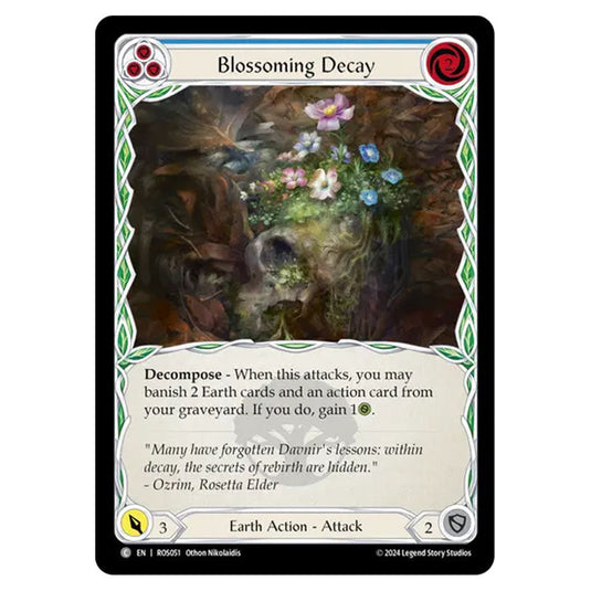 Blossoming Decay (Blue) ROS051 card from the Flesh & Blood set Rosetta