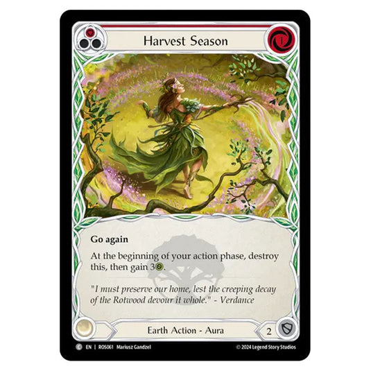 Harvest Season (Red) ROS061 card from the Flesh & Blood set Rosetta