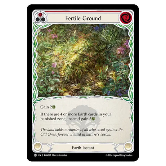 Fertile Ground (Red) ROS067 card from the Flesh & Blood set Rosetta