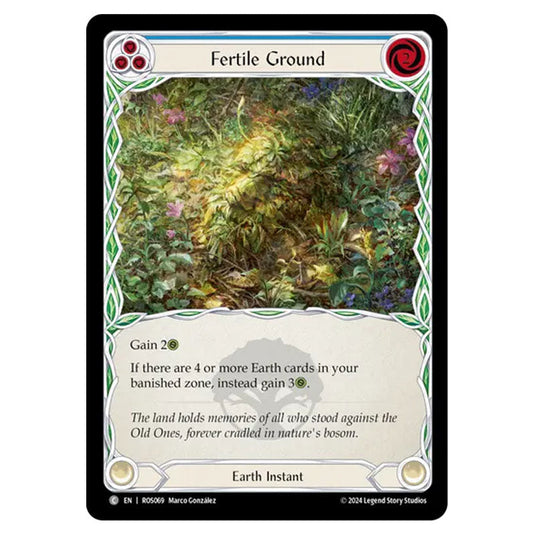 Fertile Ground (Blue) ROS069 card from the Flesh & Blood set Rosetta