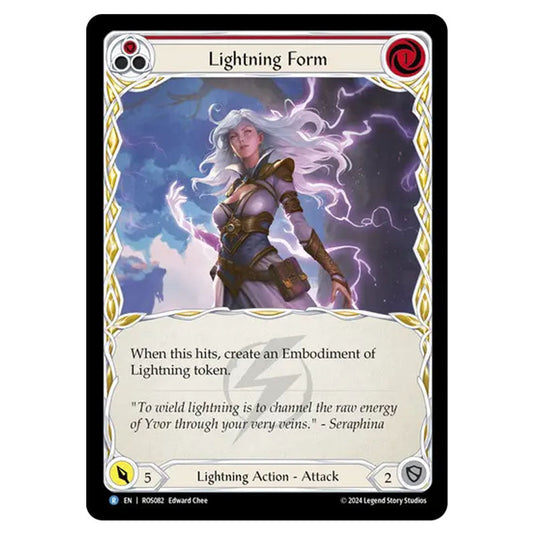 Lightning Form (Red) ROS082 card from the Flesh & Blood set Rosetta