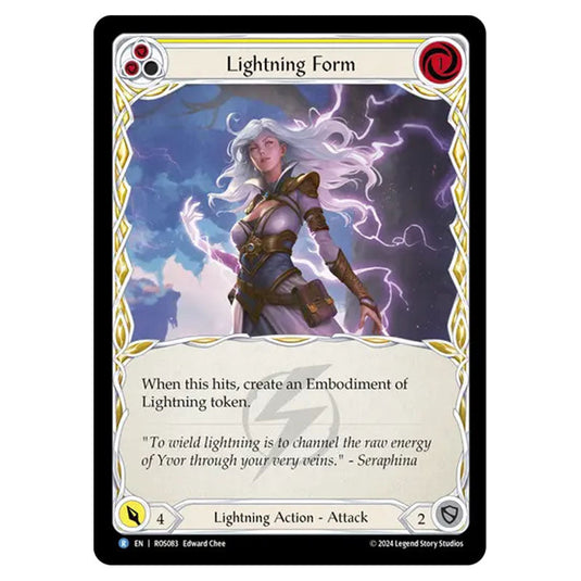 Lightning Form (Yellow) ROS083 card from the Flesh & Blood set Rosetta