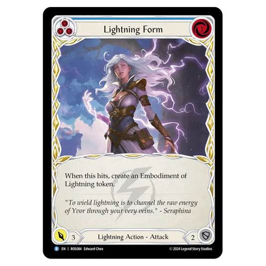 Lightning Form (Blue) ROS084 card from the Flesh & Blood set Rosetta