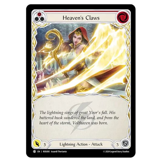 Heaven's Claws (Red) ROS095 card from the Flesh & Blood set Rosetta