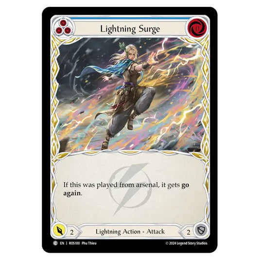 Lightning Surge (Blue) ROS100 card from the Flesh & Blood set Rosetta