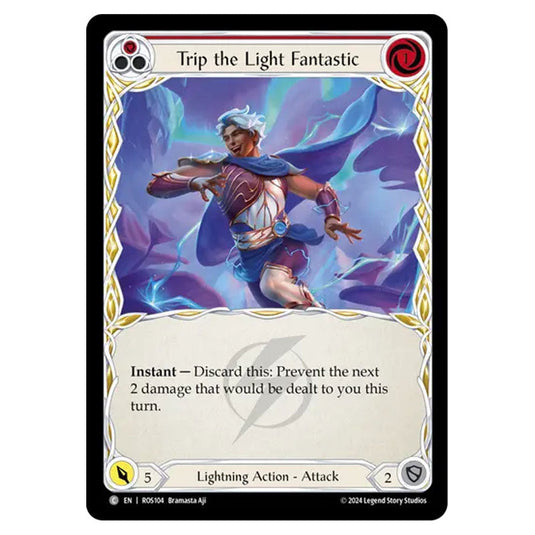 Trip the Light Fantastic (Red) ROS104 card from the Flesh & Blood set Rosetta