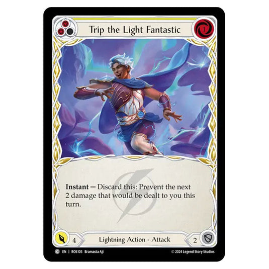 Trip the Light Fantastic (Yellow) ROS105 card from the Flesh & Blood set Rosetta