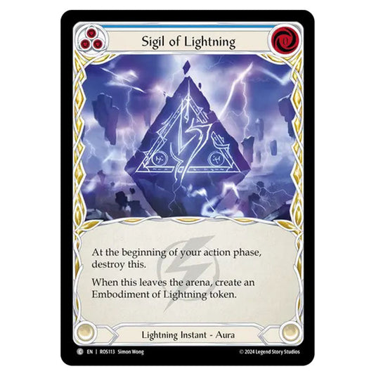 Sigil of Lightning ROS113 card from the Flesh & Blood set Rosetta