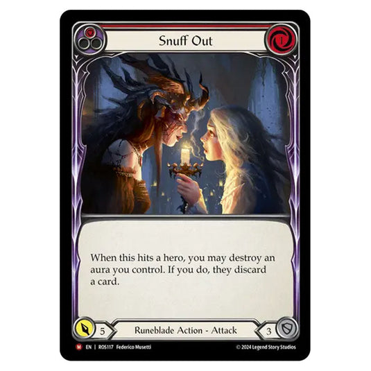 Snuff Out ROS117 card from the Flesh & Blood set Rosetta