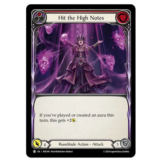 Hit the High Notes (Red) ROS140 card from the Flesh & Blood set Rosetta