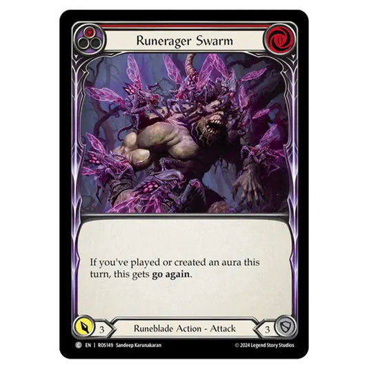 Runerager Swarm (Red) ROS149 card from the Flesh & Blood set Rosetta