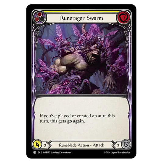 Runerager Swarm (Yellow) ROS150 card from the Flesh & Blood set Rosetta